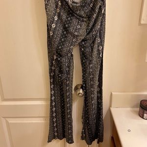 Green, Gray, & Black Floral Pants